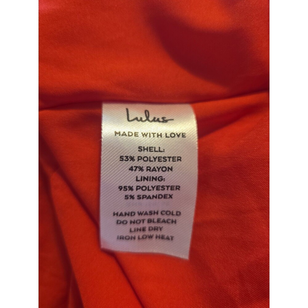 NEW Lulus Bold New Look Red Tie Back Midi Skater Dress MED Pockets Lined Empire - Picture 7 of 13
